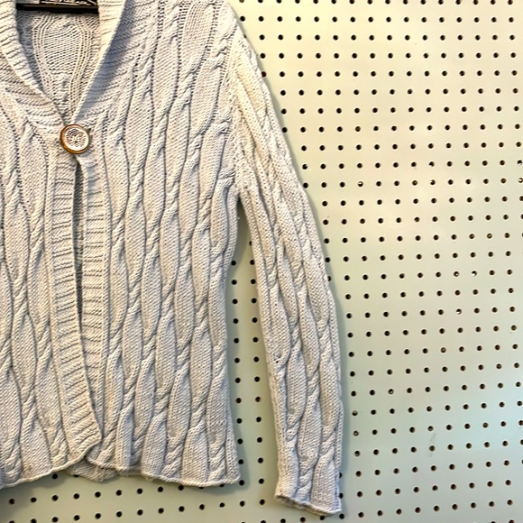 Rey Wear Hand Knit in Bolivia Women’s Cotton Cardigan One Button Front Size L - Picture 4 of 11